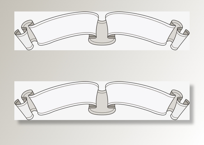 欧式复古花边飘带装饰元素免抠