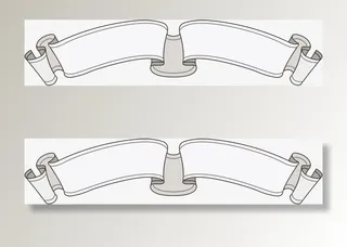 欧式复古花边飘带装饰元素免抠