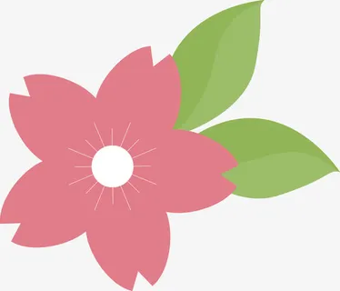 线描桃花水蜜桃花免抠