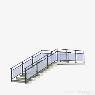 立体楼梯玻璃栏杆免抠免抠