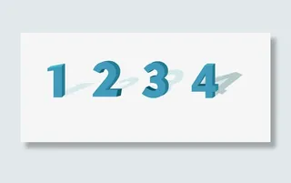 卡通数字一二三四免抠