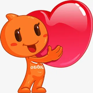 阿里小人爱心手绘免抠