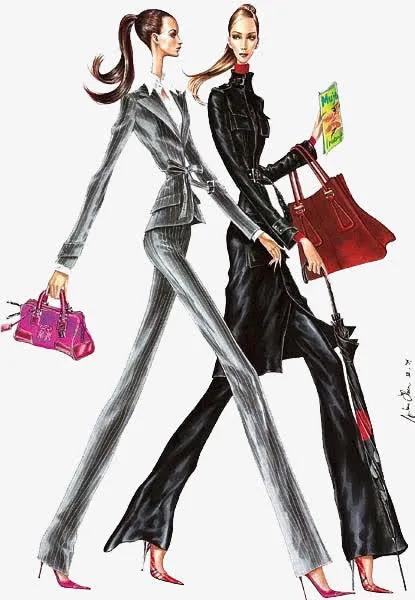 手绘白领女免抠