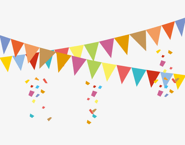 彩色活动彩旗矢量图免抠