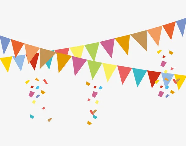 彩色活动彩旗矢量图免抠