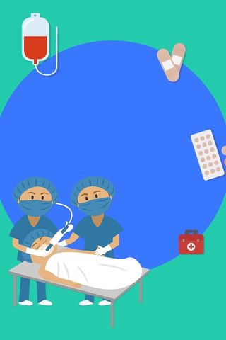 医疗绿色卡通手绘插画简约背景高清