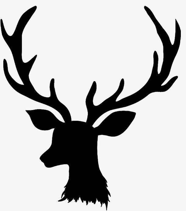 清新鹿角剪影免抠
