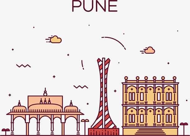 普纳街景矢量图免抠