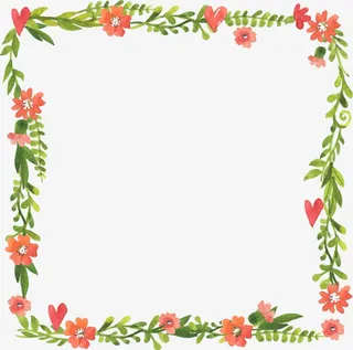 树枝花朵框架免抠