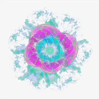 炫酷紫花花朵顶视图免抠