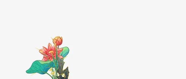 花朵树枝装饰元素手绘花朵免抠
