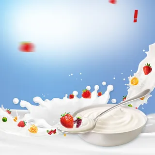 飞溅牛奶水果酸奶机PSD分层主图背景素材高清