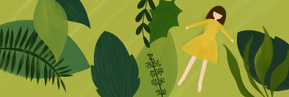 二十四节气立春绿色简约手绘banner高清