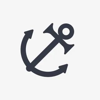 黑色卡通船锚矢量图免抠