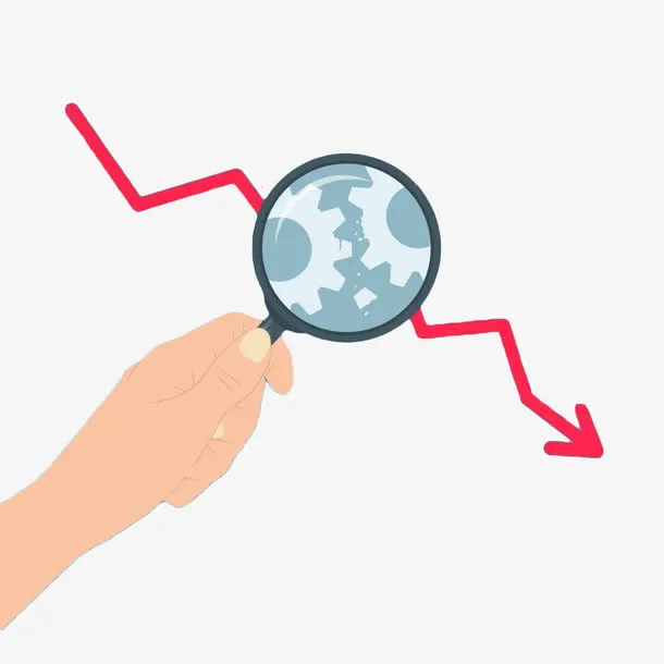 手绘扁平放大镜箭头免抠