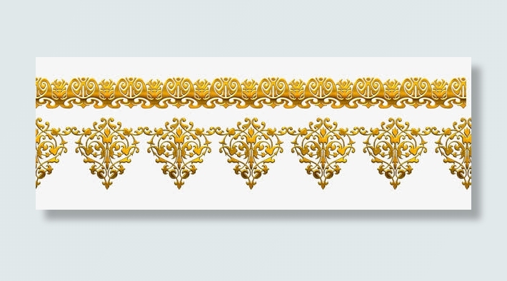 矢量金色花案免抠