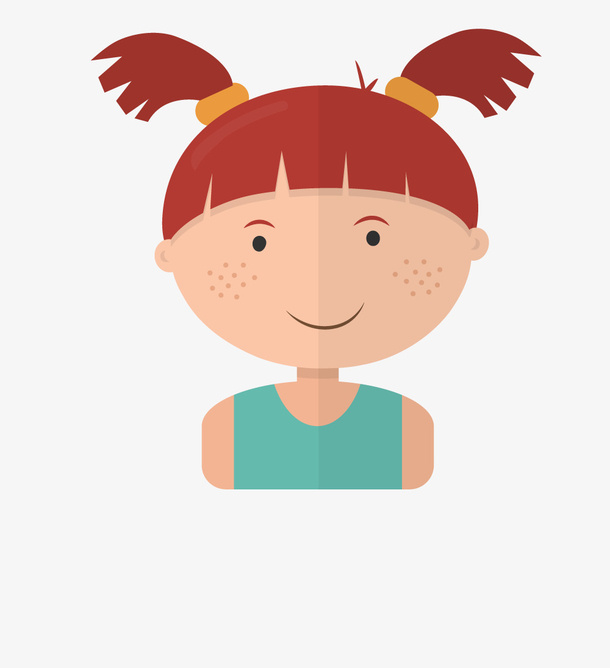 扎两个辫子的小女孩免抠