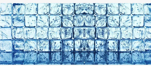 蓝色冰块墙壁免抠