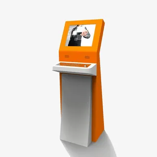 橙色自助查询机免抠