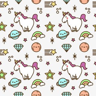 白色独角兽无缝背景