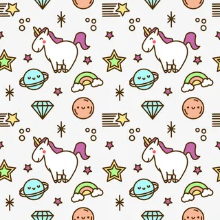 白色独角兽无缝背景