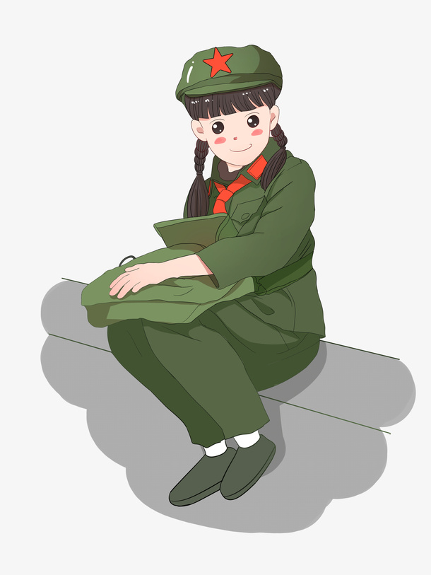 女战士军人元素免抠