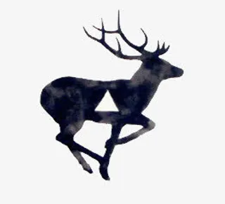 手绘水墨梅花鹿免抠