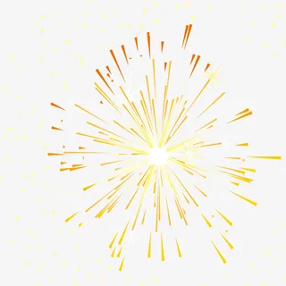 卡通手绘黄色烟花免抠