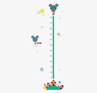 蓝色卡通身高贴素材免抠