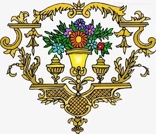 欧式复古花纹免抠