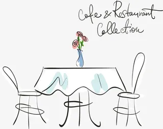 餐桌手绘矢量免抠