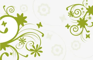 矢量绿色花纹免抠