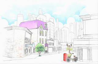 手绘插画背景素材高清