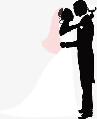 结婚庆典剪影七夕情人节免抠