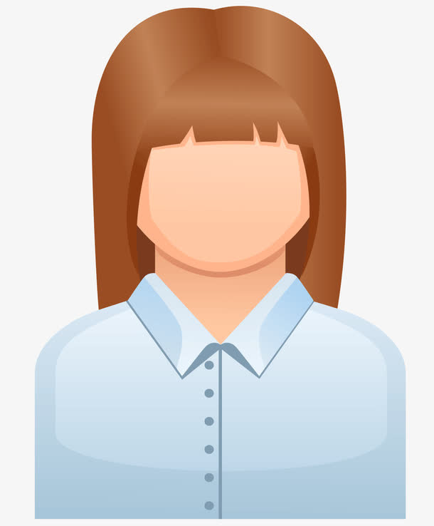 卡通披肩短发女人免抠