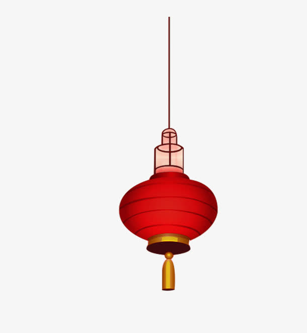 红色手绘灯笼免抠
