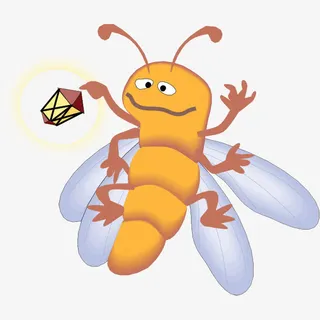 卡通提着灯笼的萤火虫免抠