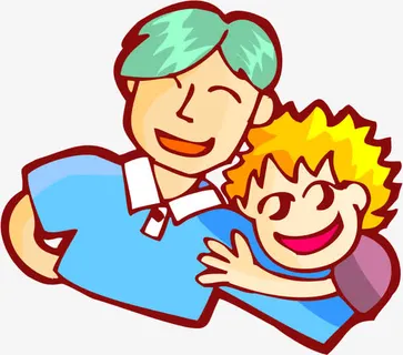 卡通父亲小孩父亲节免抠