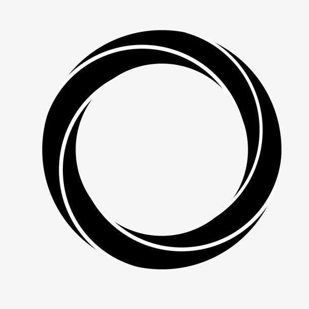 黑色手绘螺纹圆形免抠
