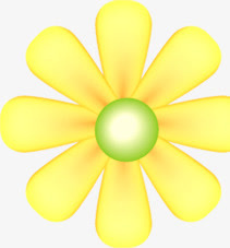 黄色春天光效花朵免抠