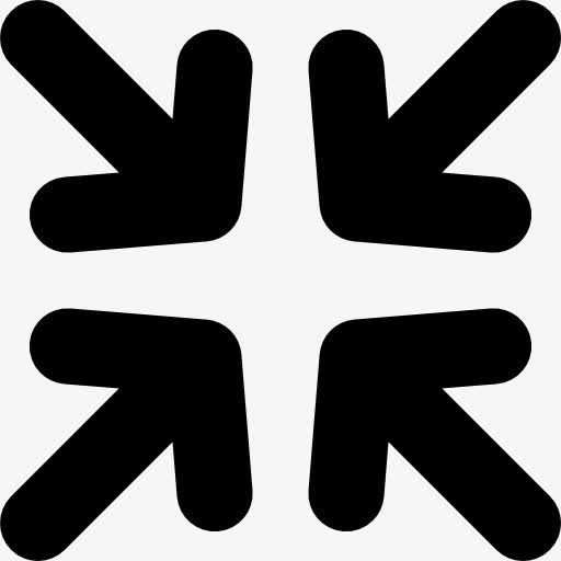 四个箭头指向中心界面符号减少图标免抠