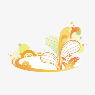 矢量潮流花纹边框免抠