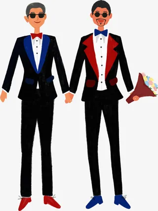 卡通婚礼人物免抠