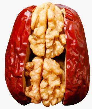 一颗红枣夹核桃免抠