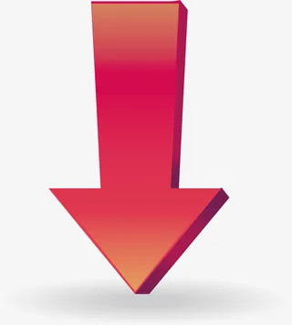 红色立体向下箭头矢量素材免抠