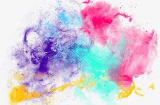 彩色粉末墨迹免抠