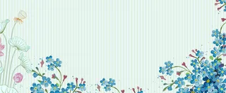 夏天文艺荷花手绘几何蓝色背景高清