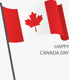 飘逸的加拿大国旗免抠