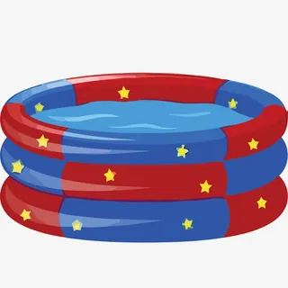 矢量充气儿童游泳池素材免抠