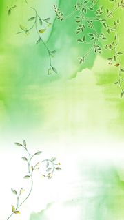 春天绿叶简约矢量H5背景素材高清